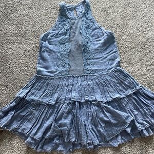 Free People One Lace Panel Racerback Mini Dress